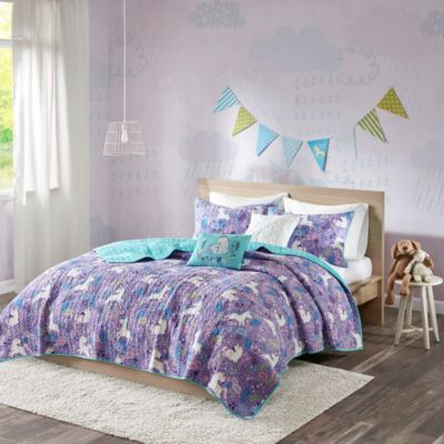 Hampton Hill Lola Purple 4 Piece Twin Coverlet Set Homemakers