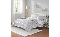 Hampton Hill Lorna Grey/Silver 6-Piece Twin Comforter Set