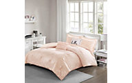 Hampton Hill Zoey Blush/Rose Gold 4-Piece Twin Comforter Set