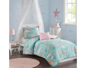 Hampton Hill Darya Aqua/Pink 3-Piece Twin Comforter Set