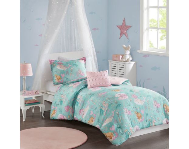 Hampton Hill Darya Aqua Pink 3 Piece, Twin Bed Comforter Set Pink