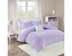 Hampton Hill Rosalie Purple 3-Piece Twin Comforter Set