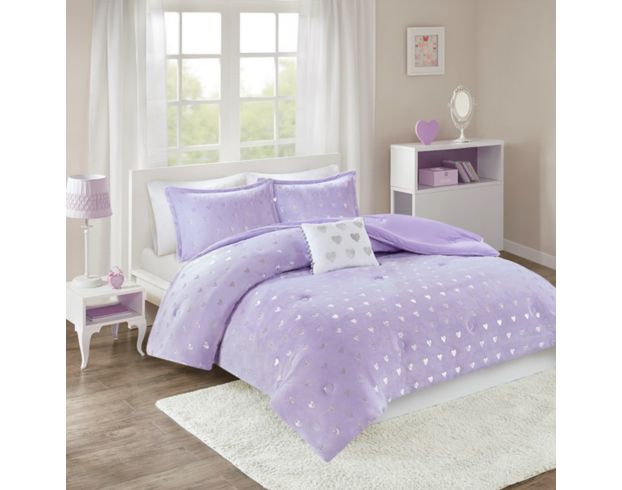 Hampton Hill Rosalie Purple 3-Piece Twin Comforter Set large image number 1
