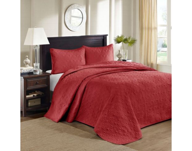 Hampton Hill Quebec Red 3-Piece Queen Coverlet large image number 1