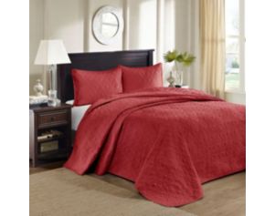 Hampton Hill Quebec Red 3-Piece King Coverlet Set