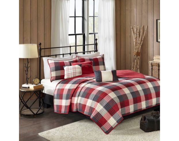 Hampton Hill Ridge Red 6-Piece Queen Coverlet Set large image number 1