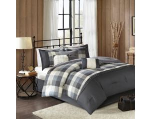 Hampton Hill Ridge Gray 7-Piece Queen Comforter Set