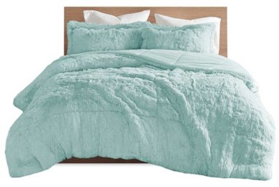 Hampton Hill Intelligent Design Malea 2-Piece Aqua Shaggy Faux Fur  Twin/Twin XL Comforter for USD 69.00 | Homemakers US