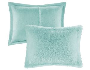 Hampton Hill Intelligent Design Malea 2-Piece Aqua Shaggy Faux Fur Twin/Twin XL Comforter
