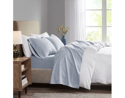 Hampton Hill Light Blue 4-Piece Full Sheet Set