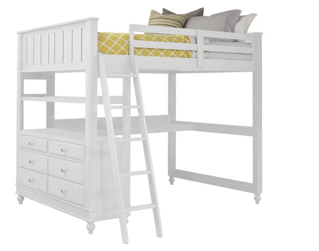 White Loft Bed With Desk Chest, White Full Loft Beds