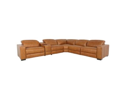 Alexander Home 8932 Collection Genuine Leather 6-Piece Power Reclining Sectional