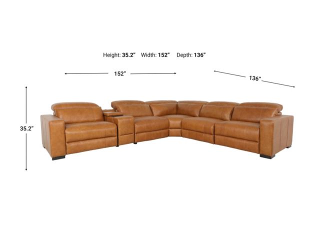 Alexander Home 8932 Collection Genuine Leather 6-Piece Power Reclining Sectional large image number 10