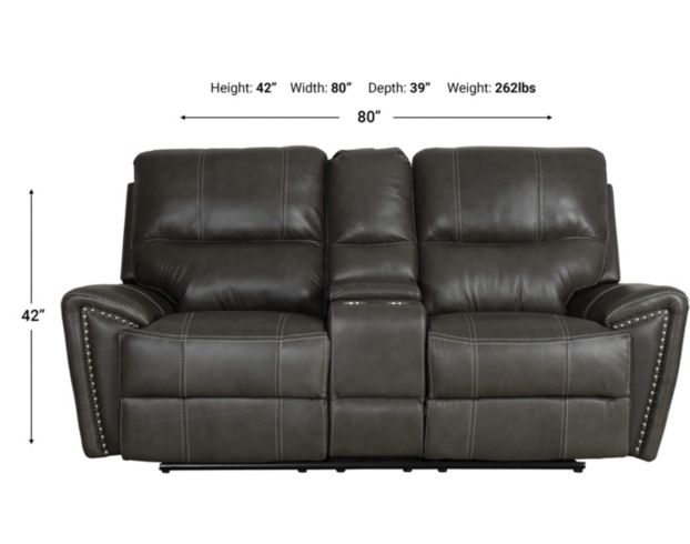 H317 1552 Collection Leather Power Reclining Loveseat with Console large image number 7