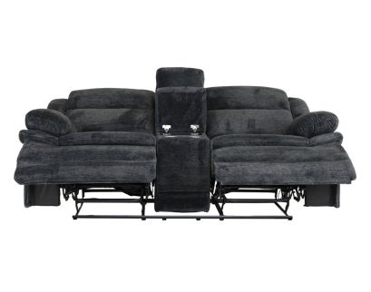 H317 1018 Collection Ebony Reclining Loveseat with Console