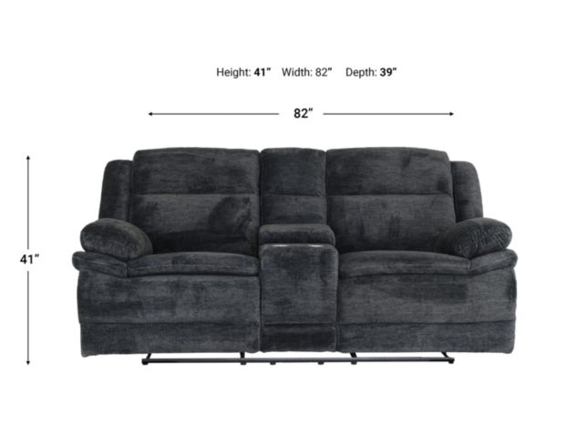 H317 1018 Collection Ebony Reclining Loveseat with Console large image number 13