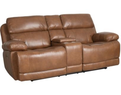 H317 2397 Collection Leather Power Reclining Loveseat with Console