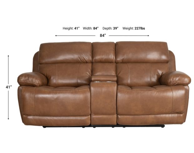 H317 2397 Collection Leather Power Reclining Loveseat with Console large image number 9