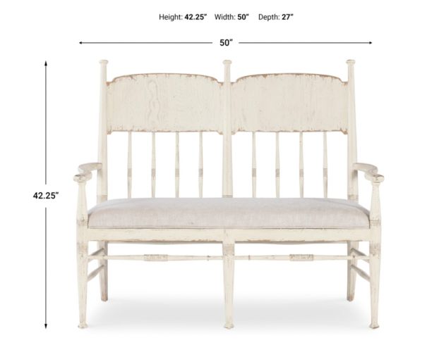 Hooker Furniture Americana Daisy White Upholstered Dining Bench large image number 5