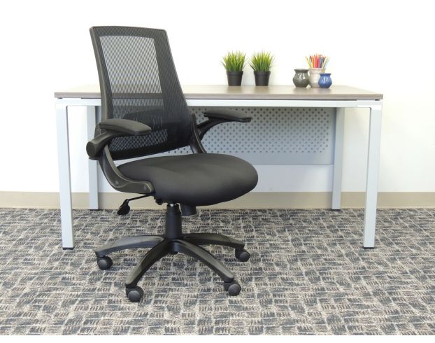 Office chair with foldable arms hot sale