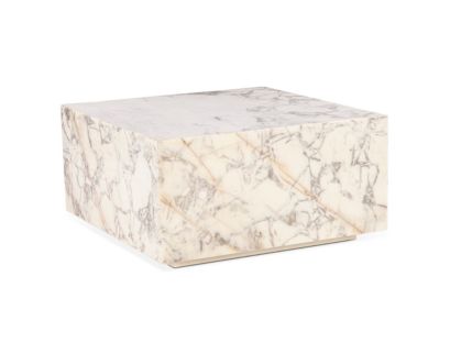 Home Trends And Design Nile 32-Inch Marble Drum Coffee Table