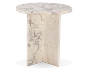 Home Trends And Design Nile Alabaster Marble End Table