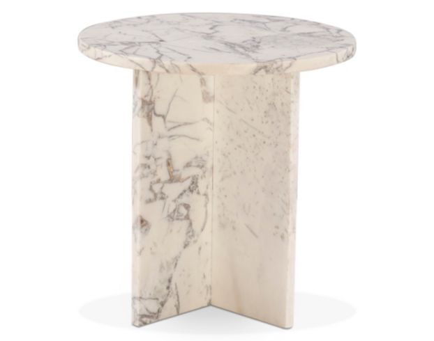 Home Trends And Design Nile Alabaster Marble End Table large image number 1