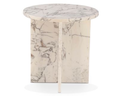 Home Trends And Design Nile Alabaster Marble End Table