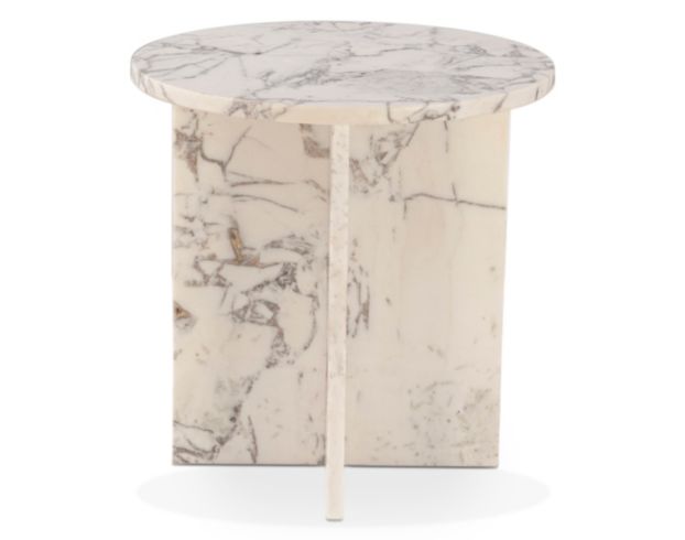 Home Trends And Design Nile Alabaster Marble End Table large image number 2