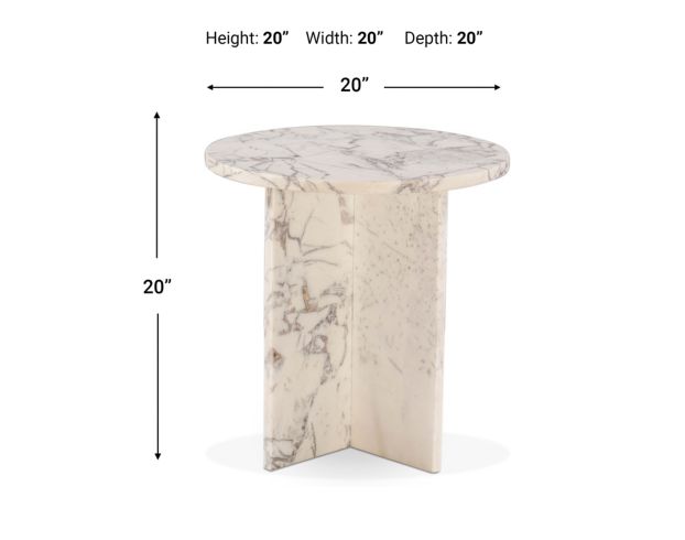 Home Trends And Design Nile Alabaster Marble End Table large image number 4