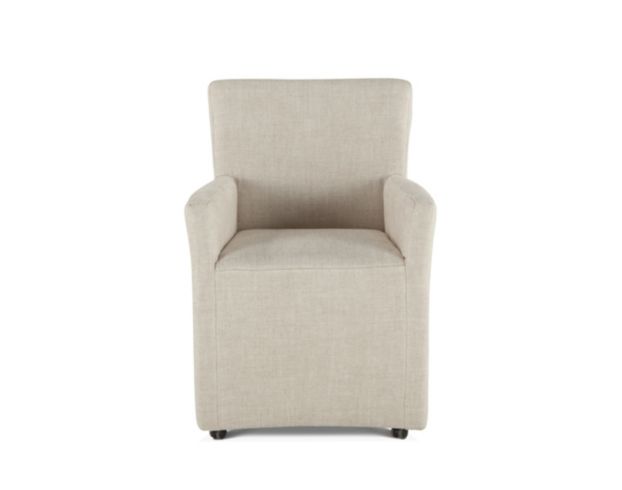 Home Trends And Design Malibu Peabody Linen Dining Arm Chair with Casters large image number 1