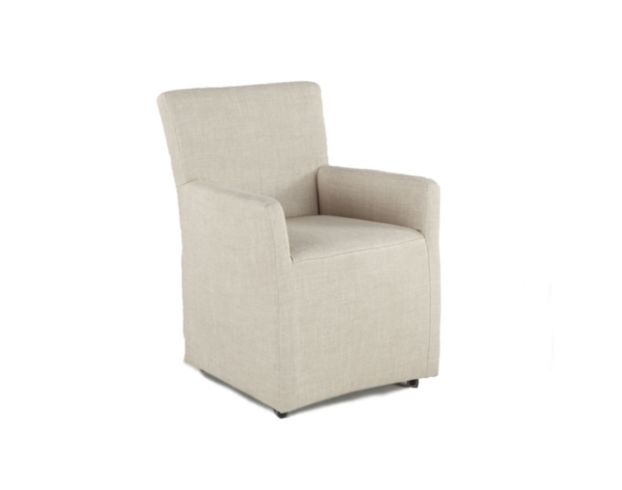 Home Trends And Design Malibu Peabody Linen Dining Arm Chair with Casters large image number 2