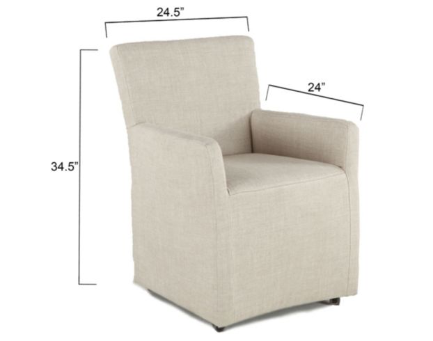 Home Trends And Design Malibu Peabody Linen Dining Arm Chair with Casters large image number 7