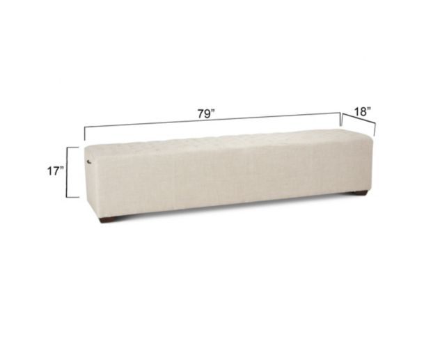 Home Trends And Design Malibu D'Orsay Linen Upholstered Bench large image number 6