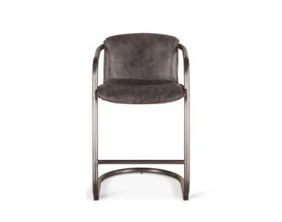 Home Trends And Design Portofino Antique Ebony Leather Counter Stool