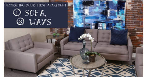 Apartment Decorating Ideas from One Sofa Styled Three Ways