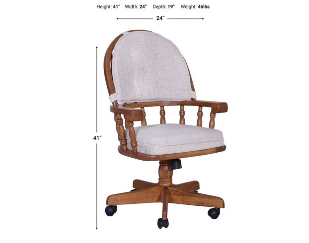 Intercon Classic Oak Swivel Tilt Caster Chair large image number 2