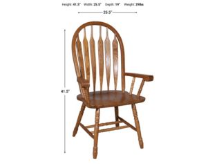Intercon Classic Oak Detailed Arrow Back Dining Arm Chair