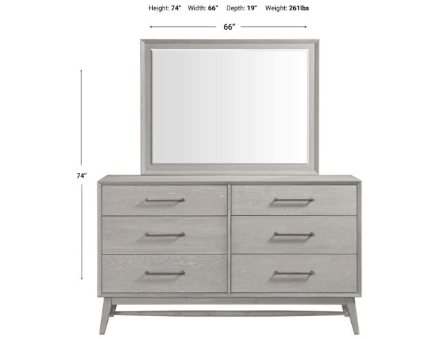 Intercon Bayside White Dresser with Mirror large image number 4