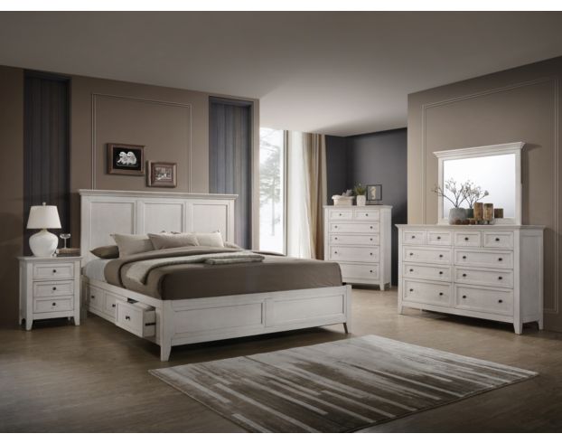 Intercon San Mateo White Queen Storage Bed large image number 2