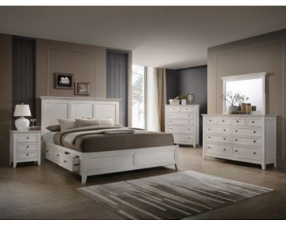 Intercon San Mateo White Queen Storage Bed