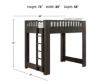 Westwood/Thomas Int'l Bello Cocoa Full Loft Bed small image number 5