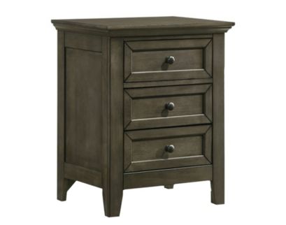 Intercon San Mateo Gray 3-Drawer Nightstand