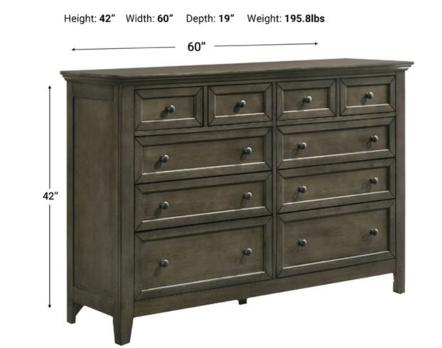 Intercon San Mateo Gray Dresser with Mirror large image number 5