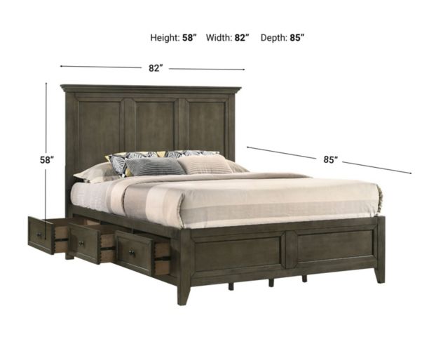 Intercon San Mateo Gray King Storage Bed large image number 4