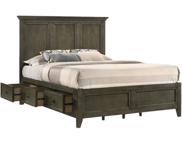 Intercon San Mateo Gray 4-Piece Queen Storage Bedroom Set large image number 3