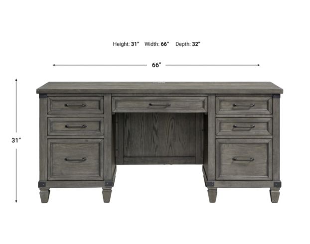 Intercon Foundry Charcoal Executive Desk large image number 5