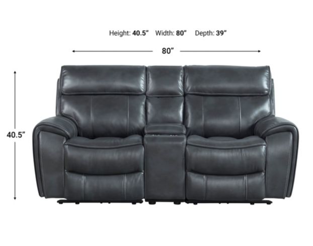 Intercon Summit Bolero Slate Power Reclining Loveseat with Console large image number 5