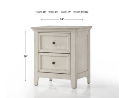 Intercon San Mateo White 2-Drawer Kids Nightstand