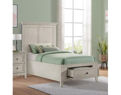 Intercon San Mateo White Twin Storage Bed